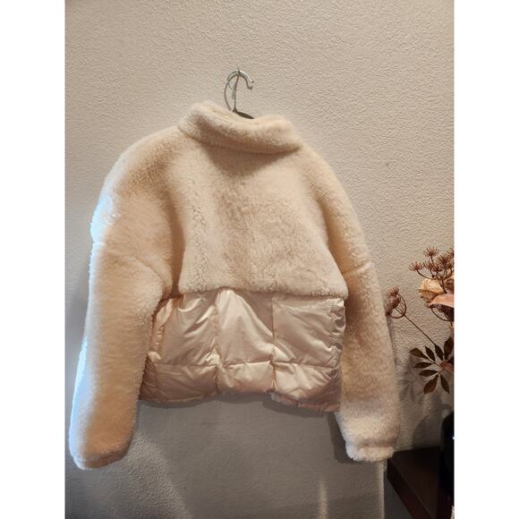 Fabletics Nelly Mixed Media Teddy Jacket Womens‎ XXS Cream Pullover Half Zip - Picture 4 of 6